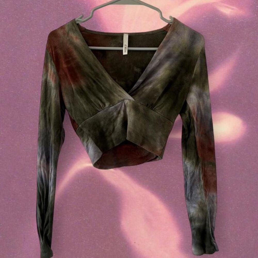 Brown and Green Long Sleeve Fairy Top